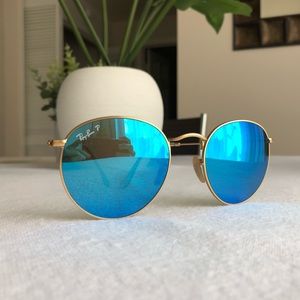 Ray-Ban Polarized Blue Mirrored Sunglasses